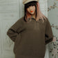 Bobbi Merino Wool Quarter-Zip Pullover - Ash Brown