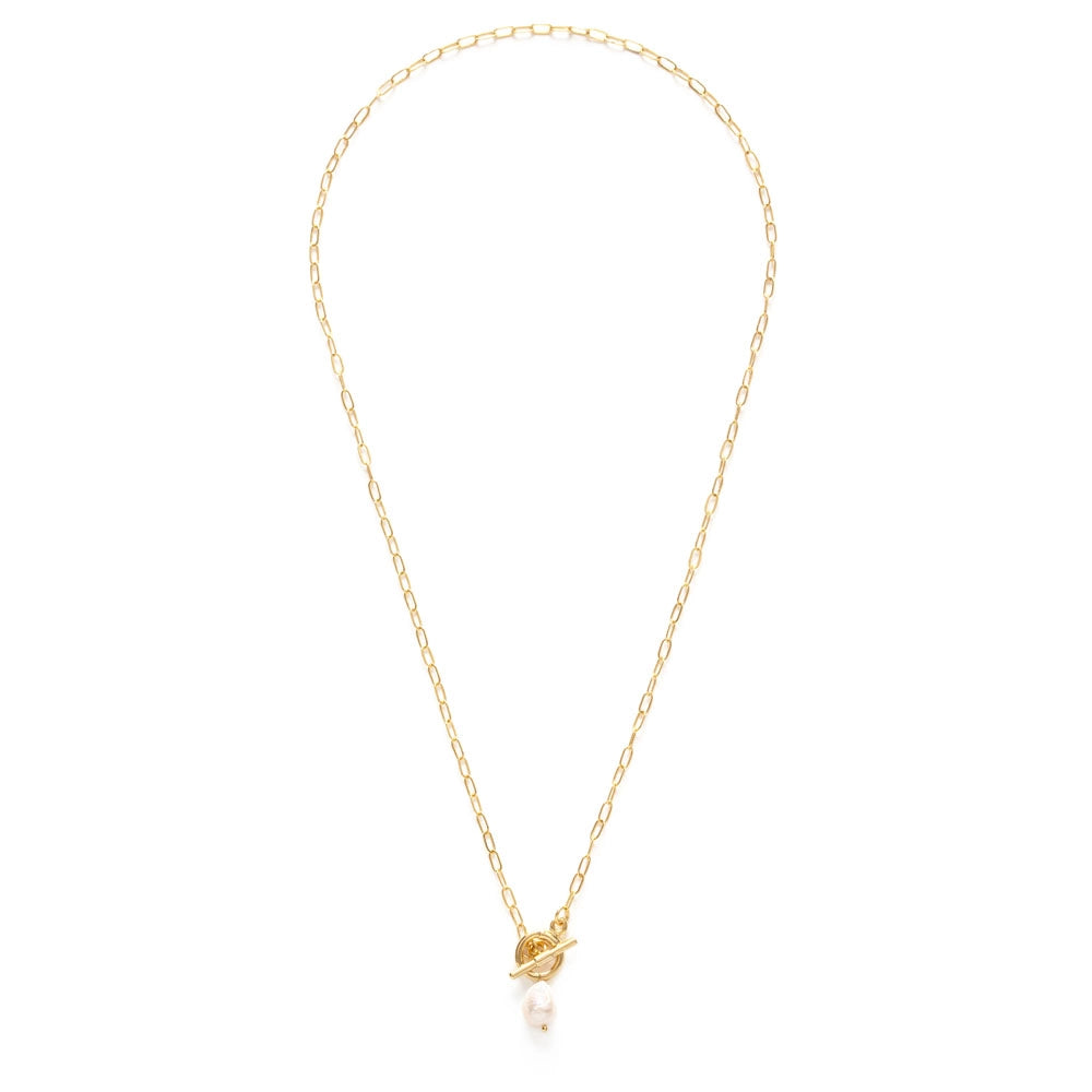 Toggle Clasp with Pearl Necklace