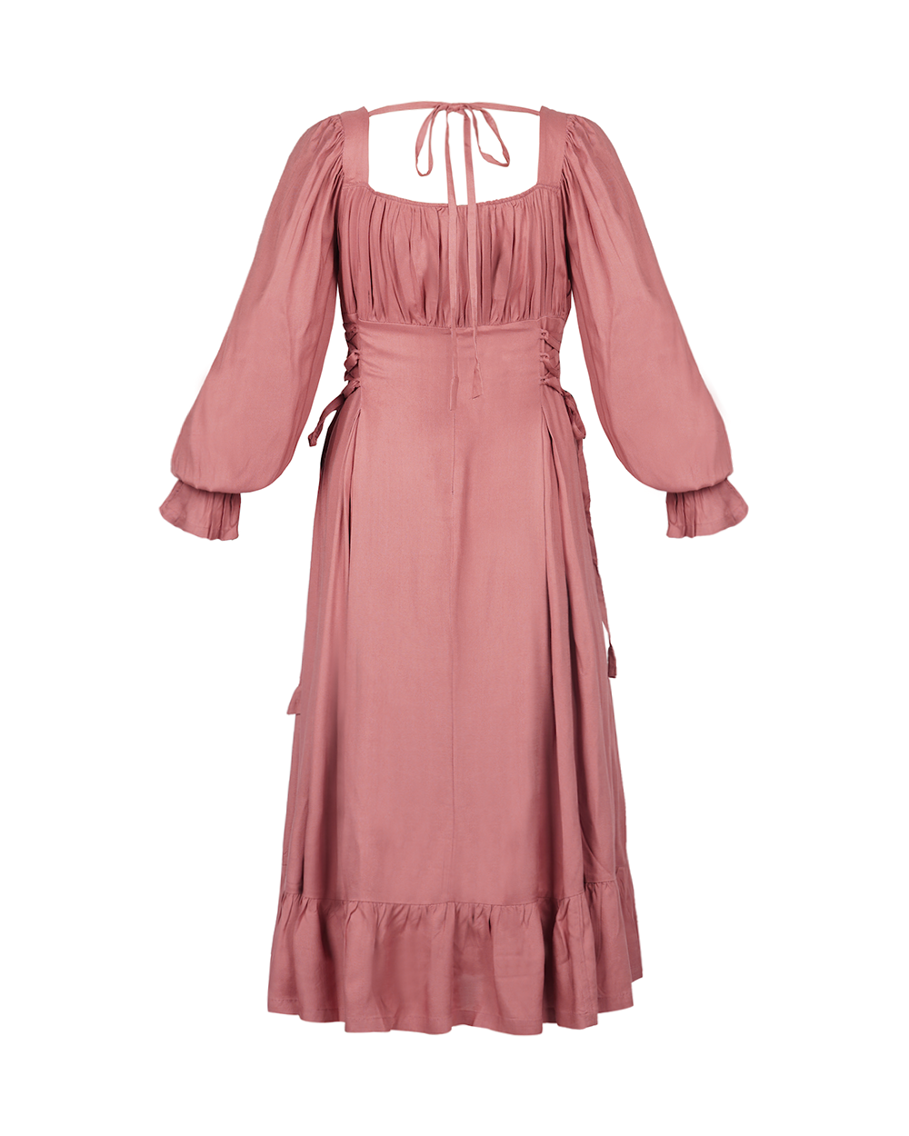 Clarice adjustable side-tie dress - Rose