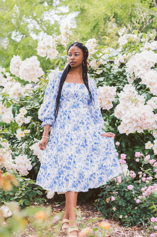 The Clarice Dress in Chinoiserie