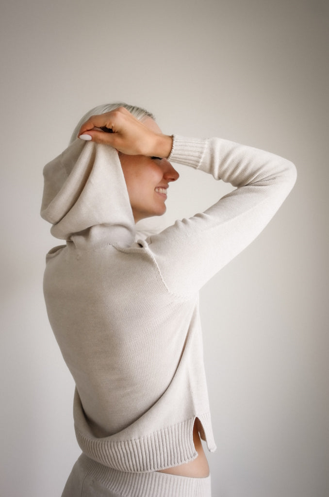 Isla cotton hoodie - Almond