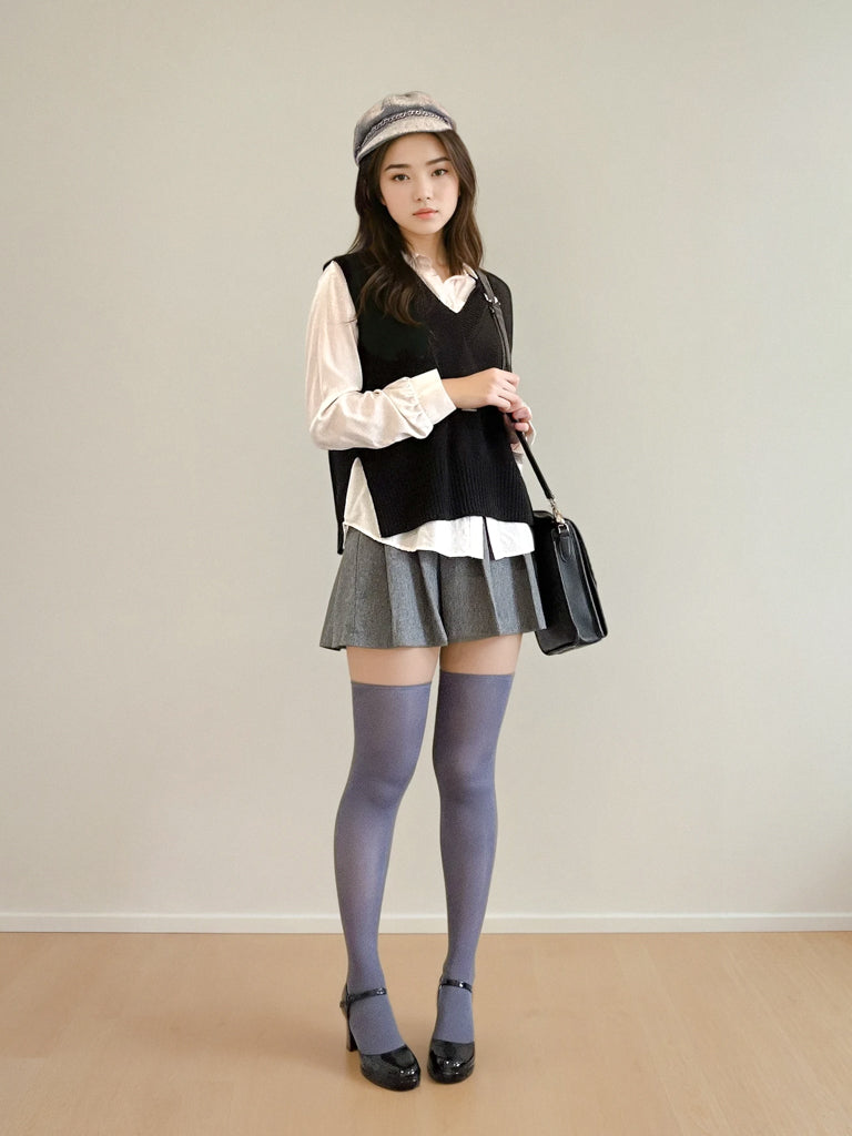 Lenora Merino sweater vest - Black