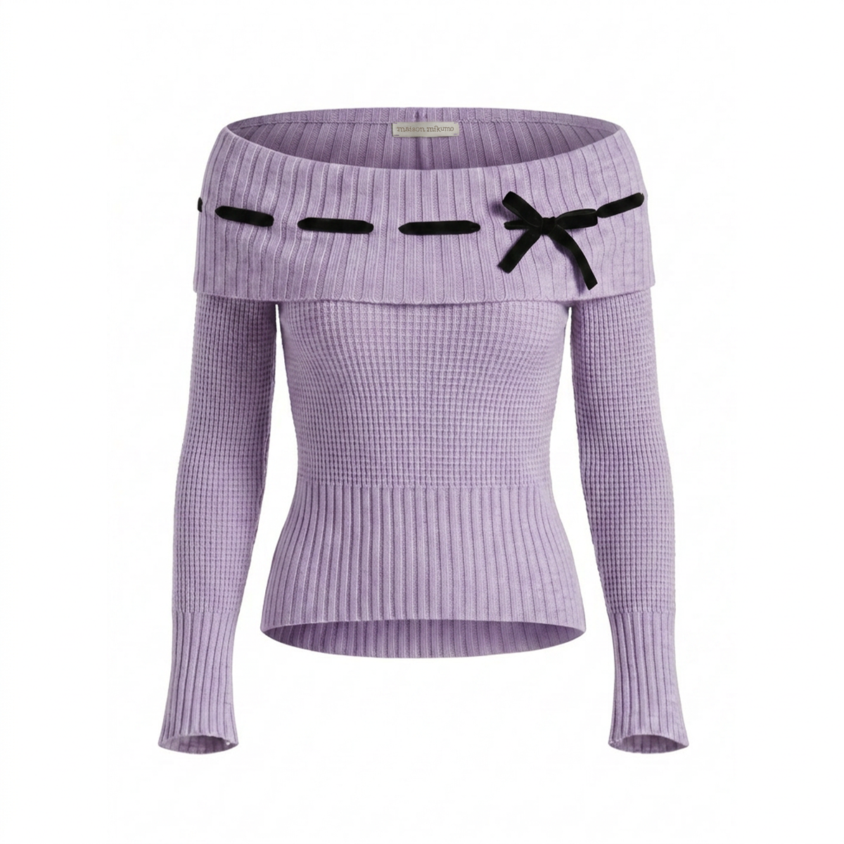 Lisette Merino off-shoulder top - Lavender