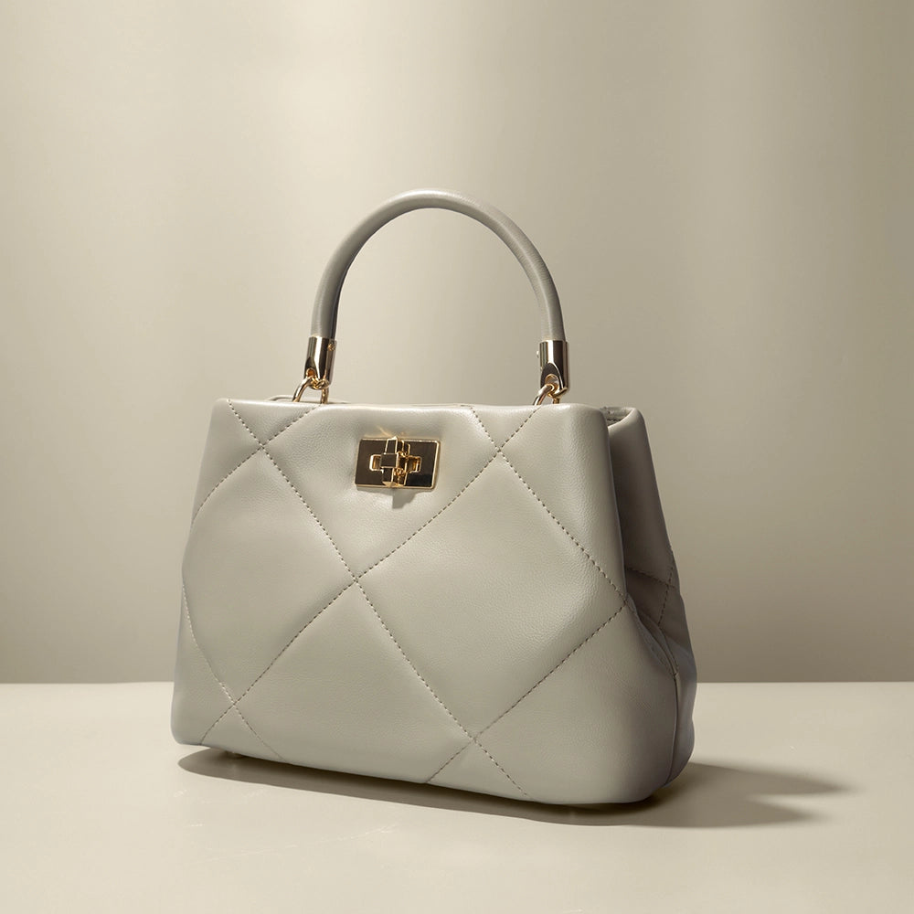 Blake Recycled Vegan Top Handle Bag in Mushroom