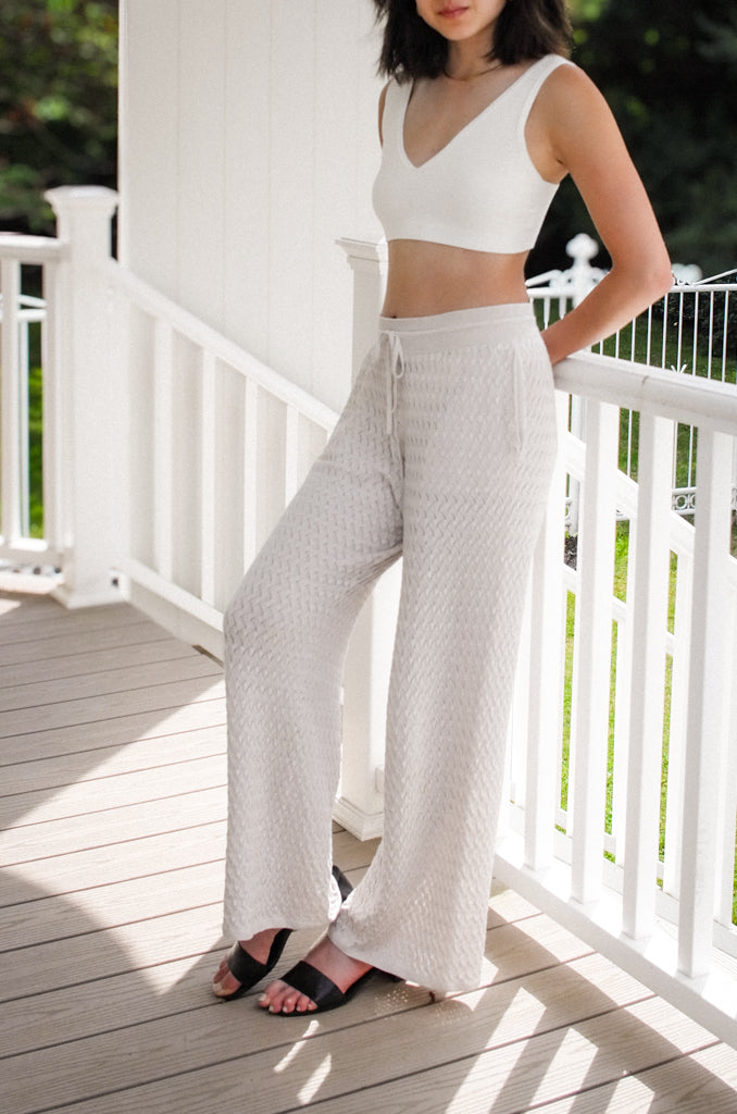 Kaya Pointelle Cotton Pants