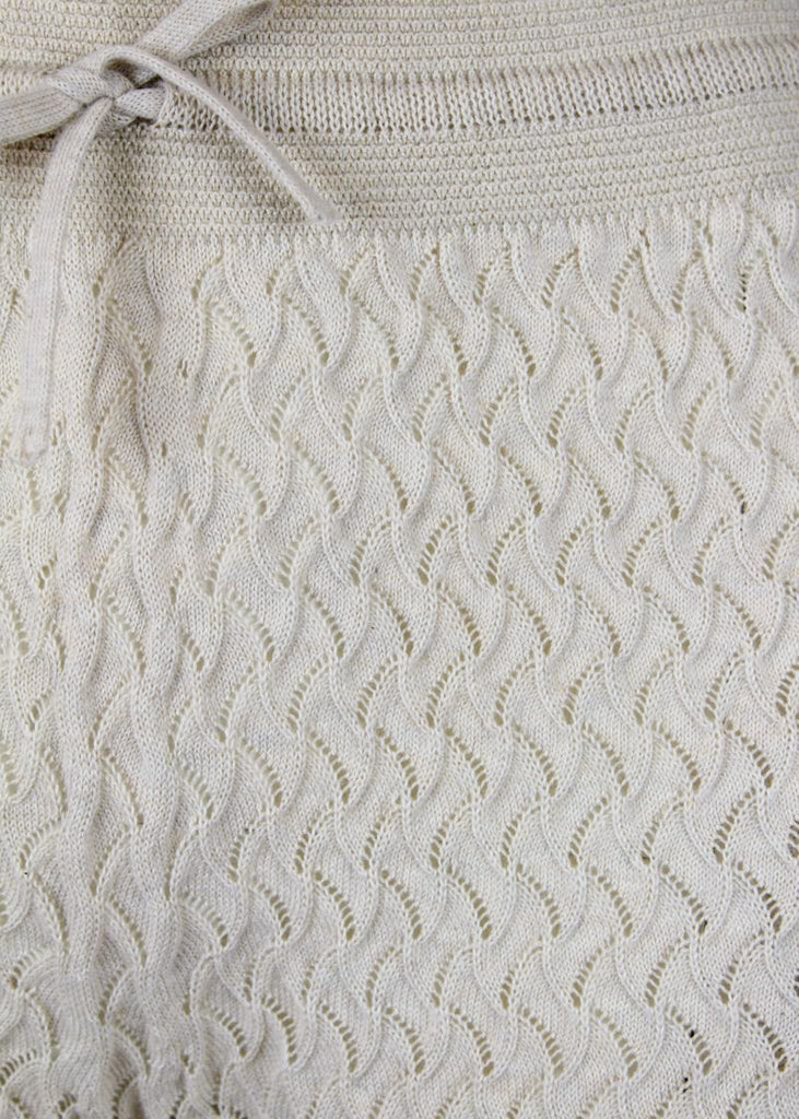 Kaya pointelle cotton pants - Almond