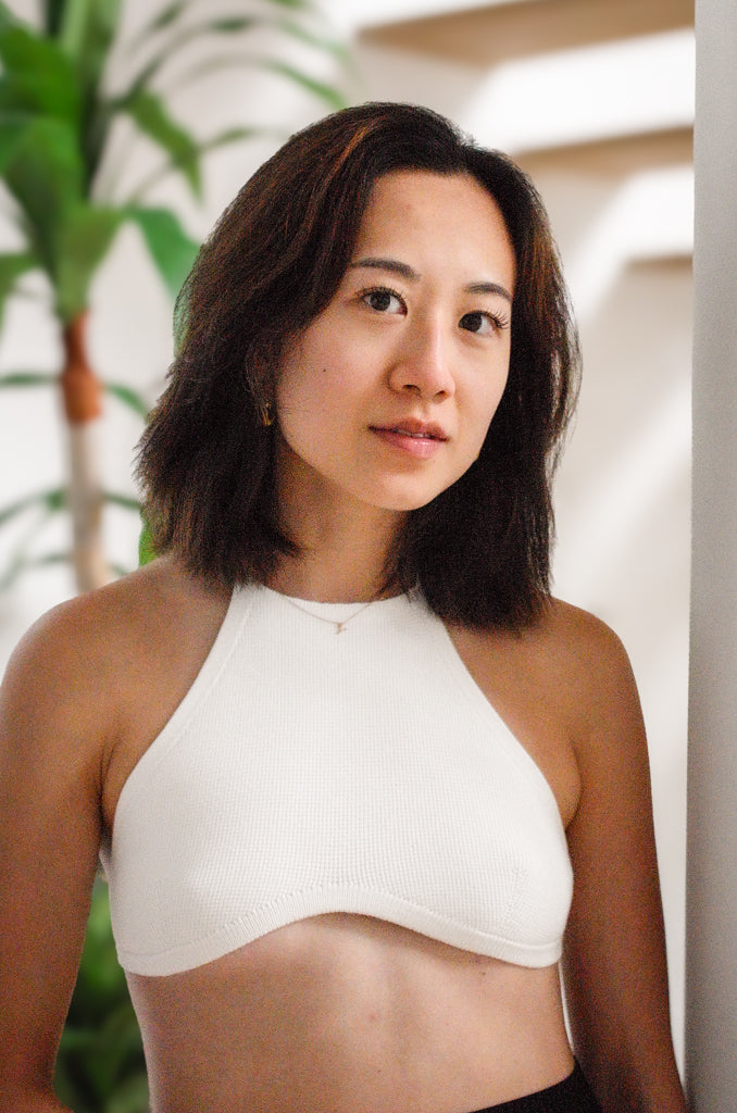 Penny knit bralette top - Ivory