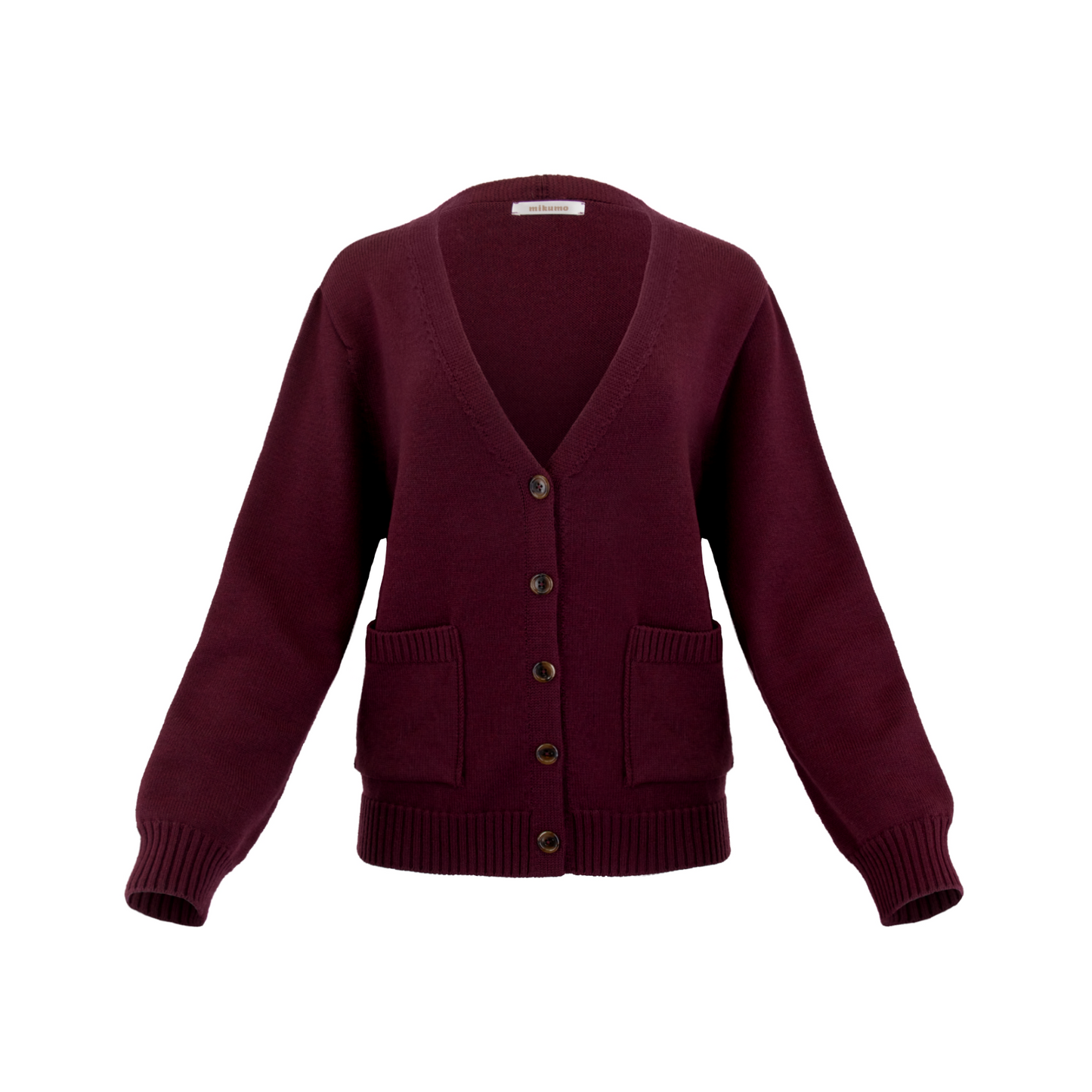 Minnie Merino Wool Cardigan - Vino