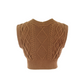 Nora Merino Wool Cropped Sweater Vest - Camel