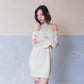 Aiko merino cold shoulder sweater dress - Ivory