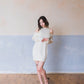 Aiko merino cold shoulder sweater dress - Ivory