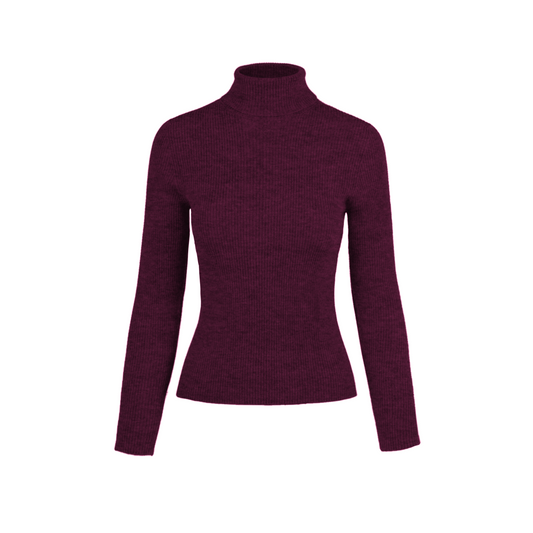 Agnes Merino turtleneck - Aubergine