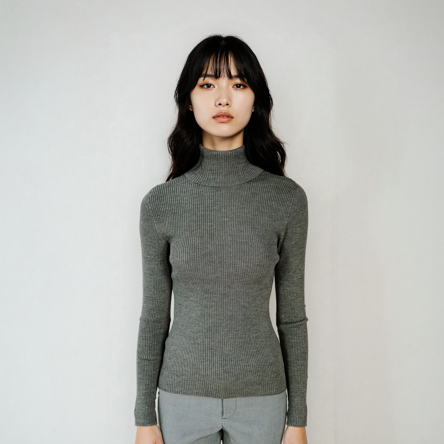 Agnes Merino turtleneck - Charcoal