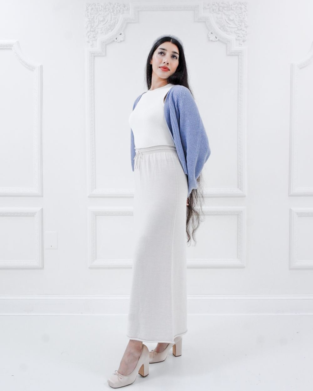 Alma merino maxi skirt - Oatmeal