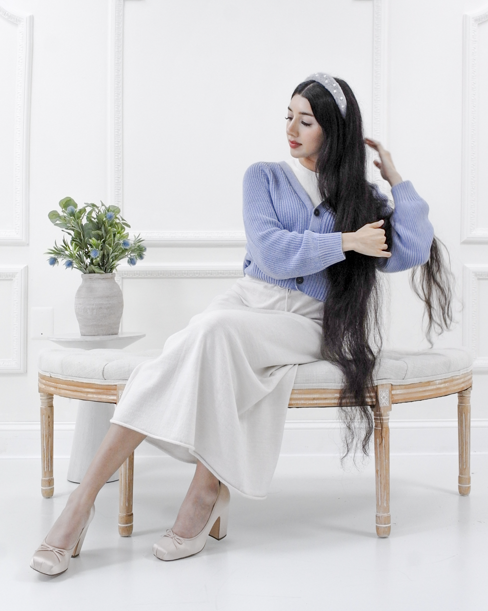 Alma merino maxi skirt - Oatmeal