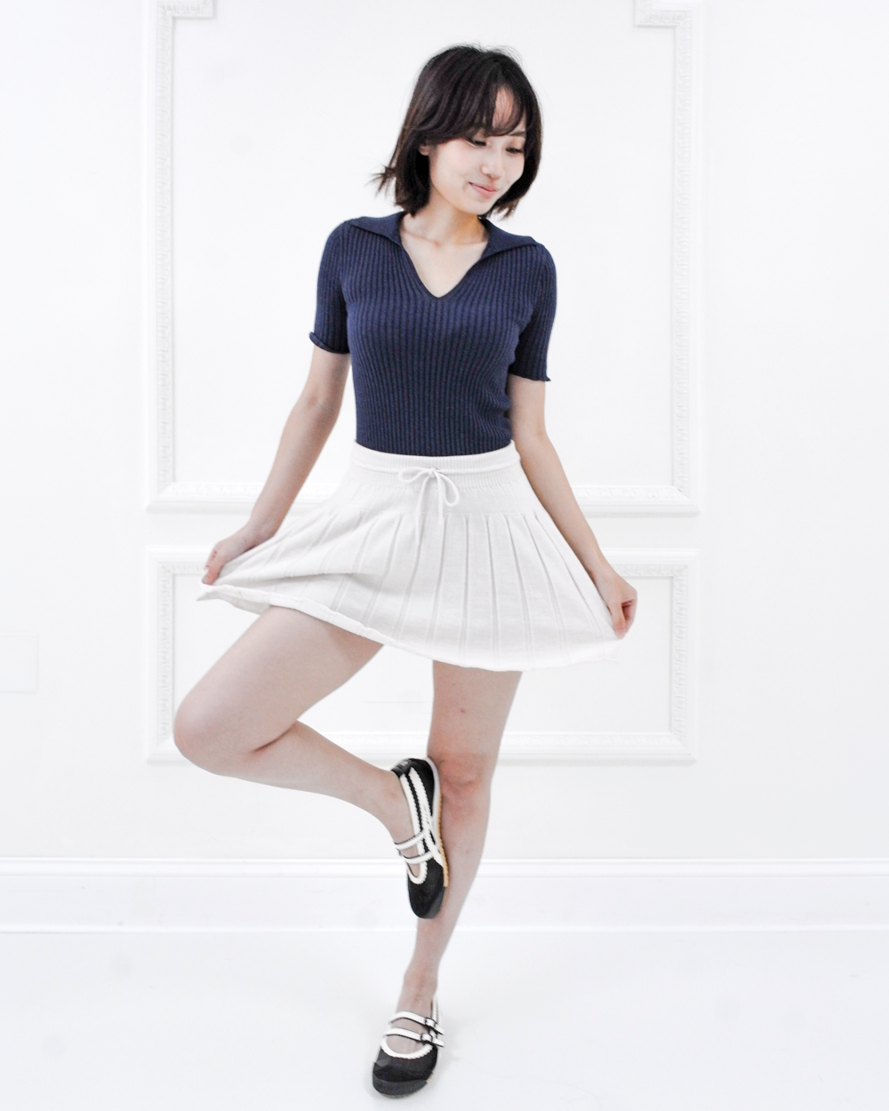 Caramell merino knit skort – Oatmeal