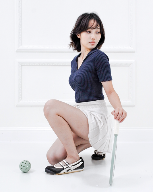 Caramell merino knit skort – Oatmeal