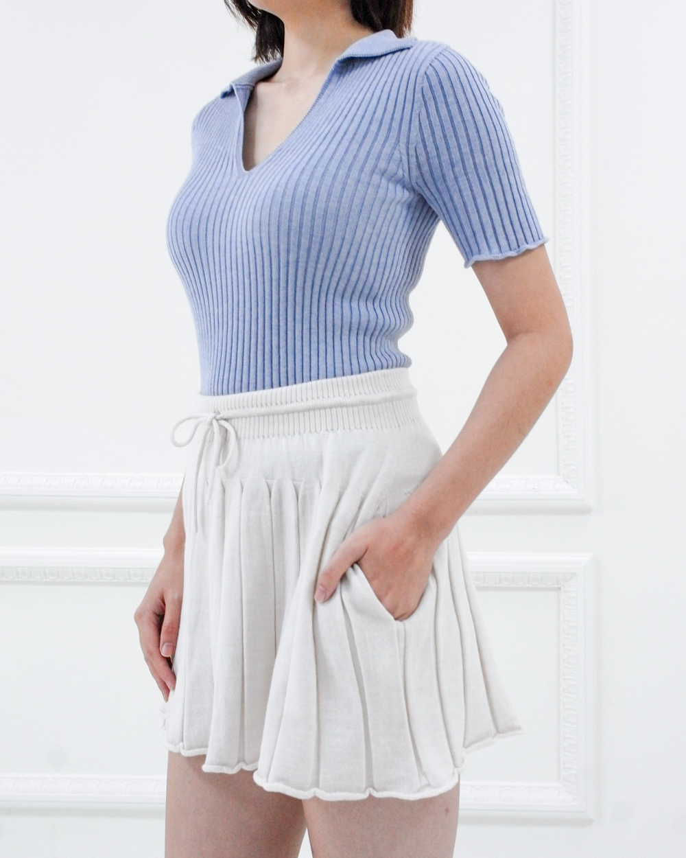 Caramell merino knit skort – Oatmeal