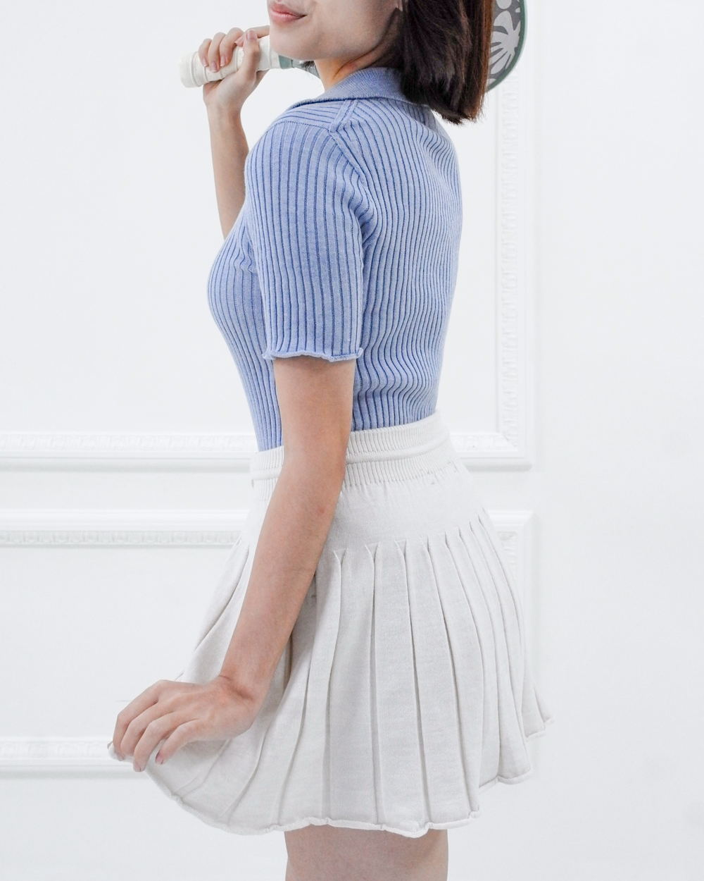 Caramell merino knit skort – Oatmeal
