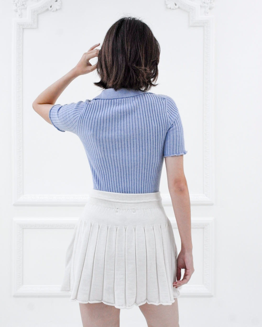 Caramell merino knit skort – Oatmeal
