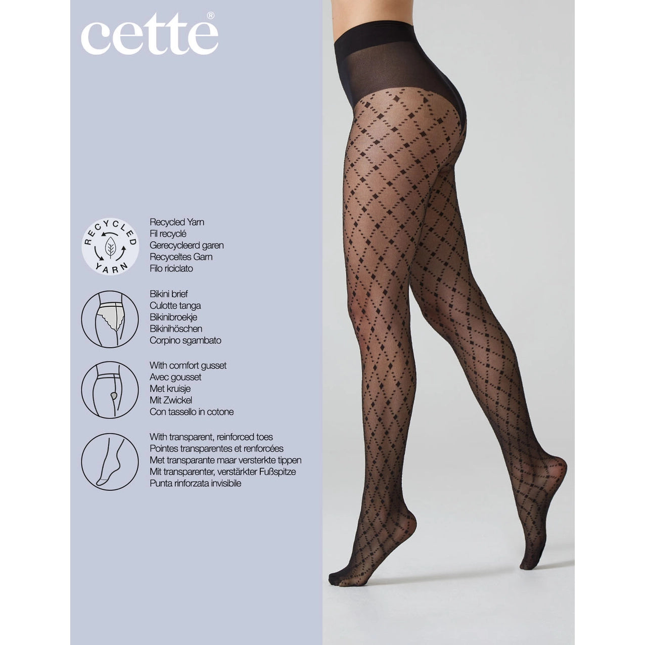 Argyle Pattern Recycled Tights