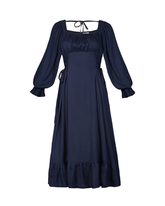 Clarice adjustable side-tie dress - Midnight