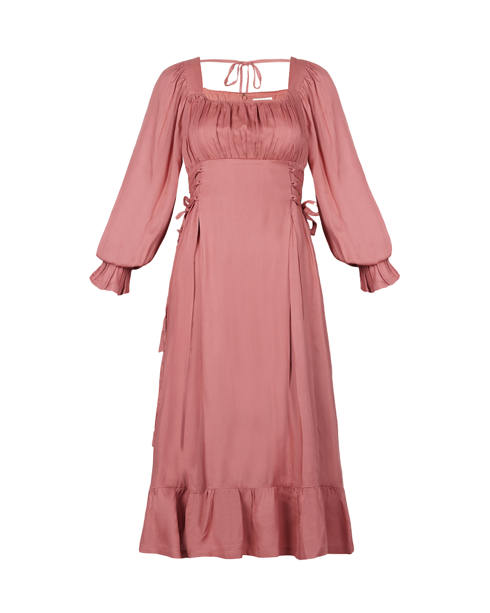 Clarice adjustable side-tie dress - Rose