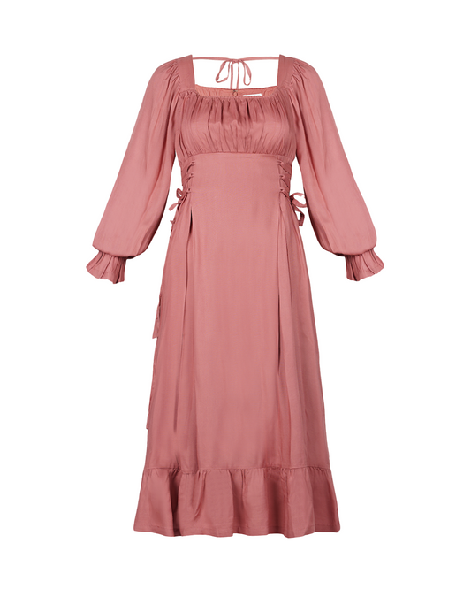 Clarice adjustable side-tie dress - Rose