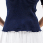Corinne cotton knit polo - Sapphire