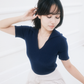 Corinne cotton knit polo - Sapphire