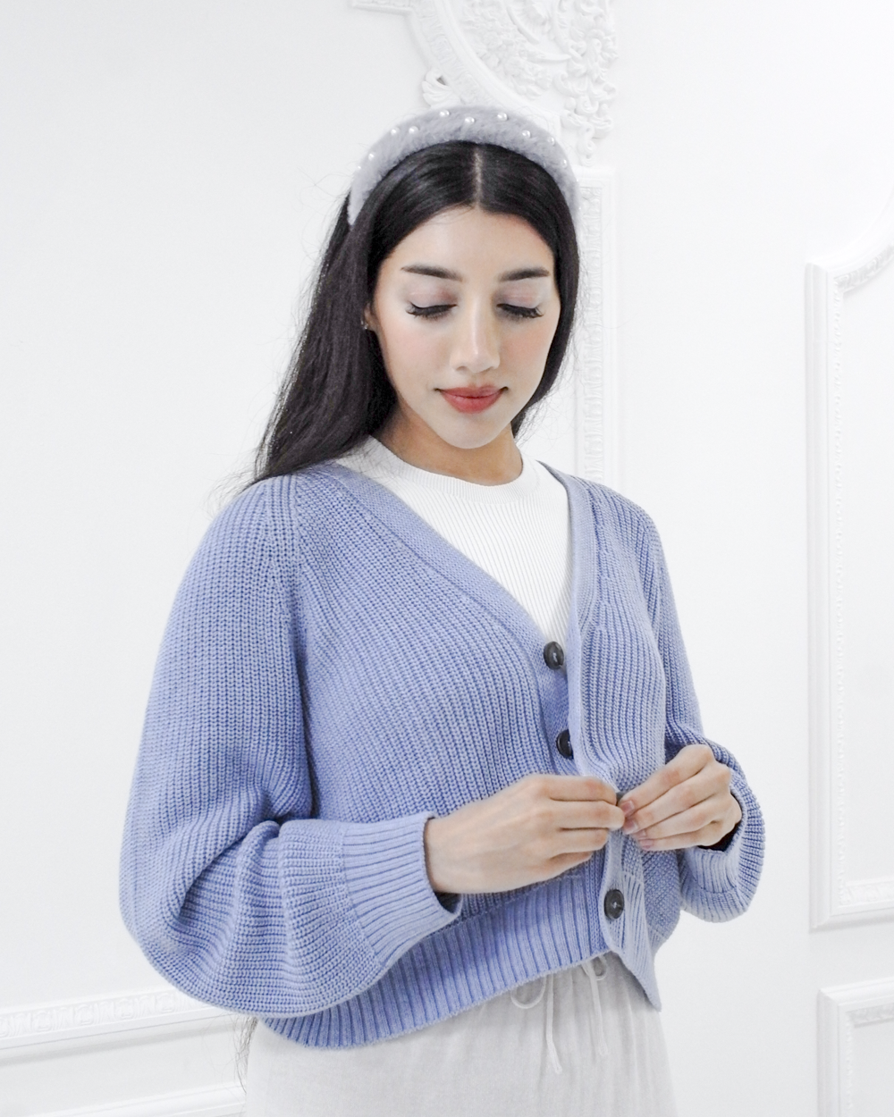 Cosette cotton cardigan - Cielo