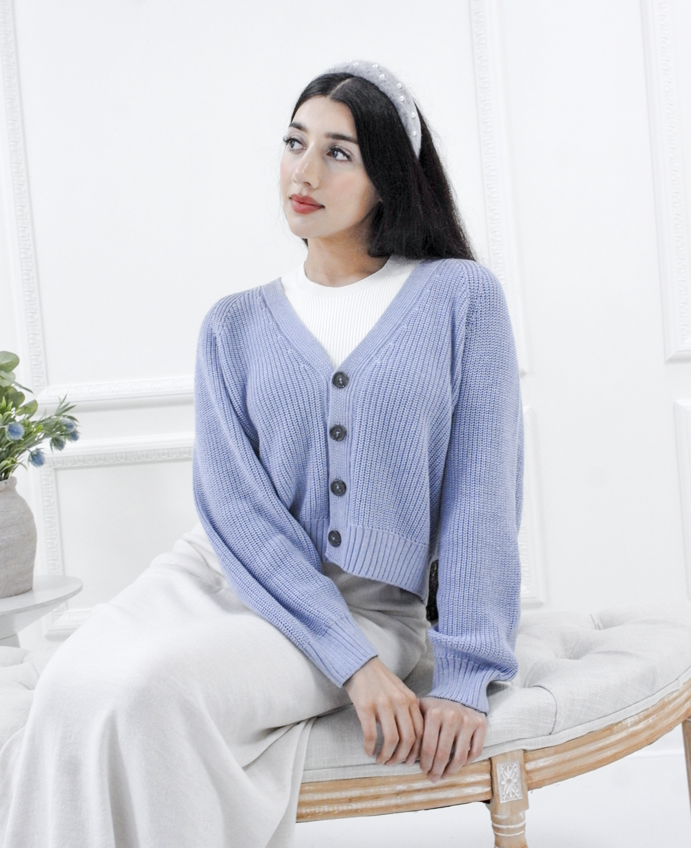 Cosette cotton cardigan - Cielo