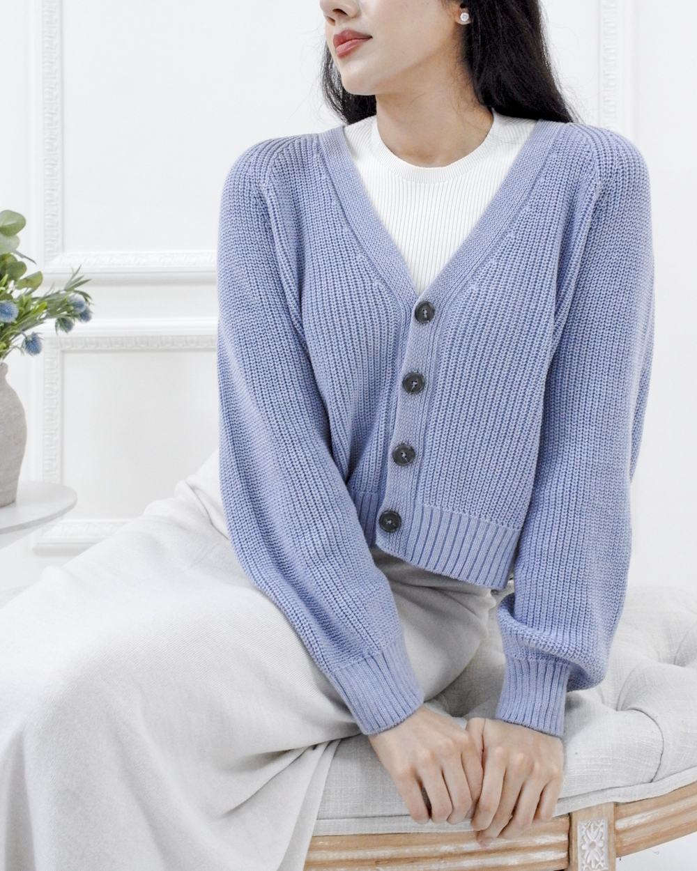 Cosette cotton cardigan - Cielo
