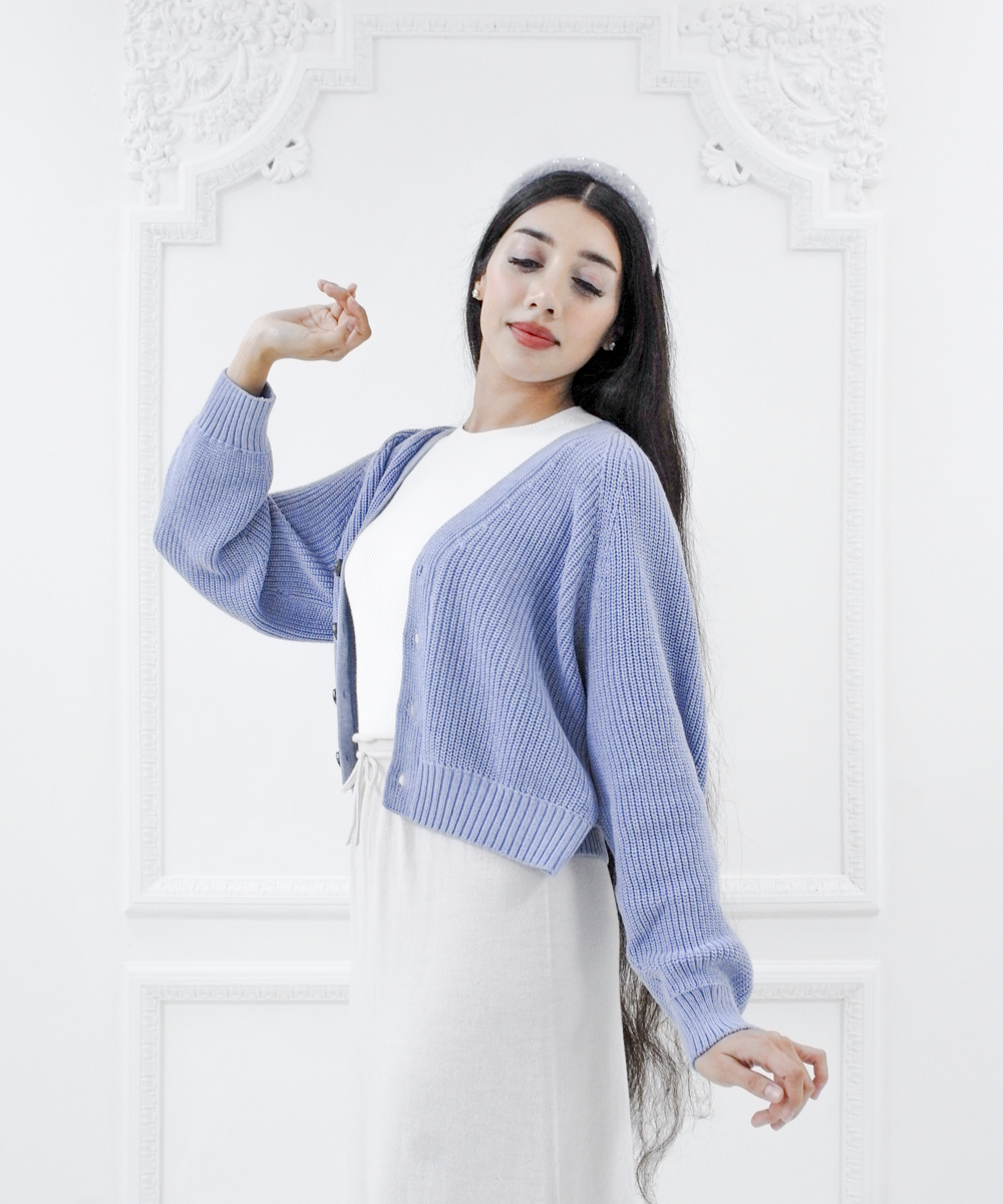 Cosette cotton cardigan - Cielo