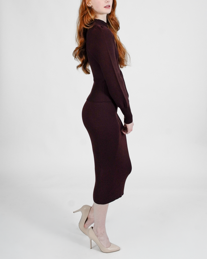 Gracie stretch midi skirt - Oxblood