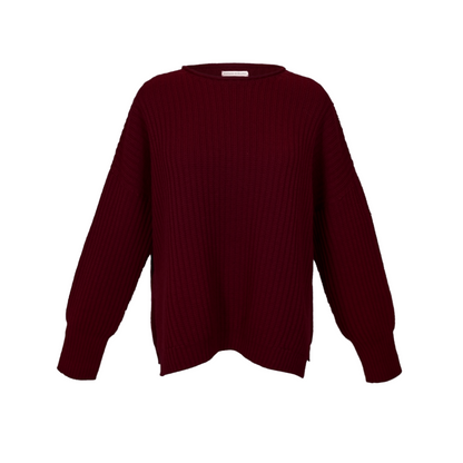 Maroon sweater on a white background