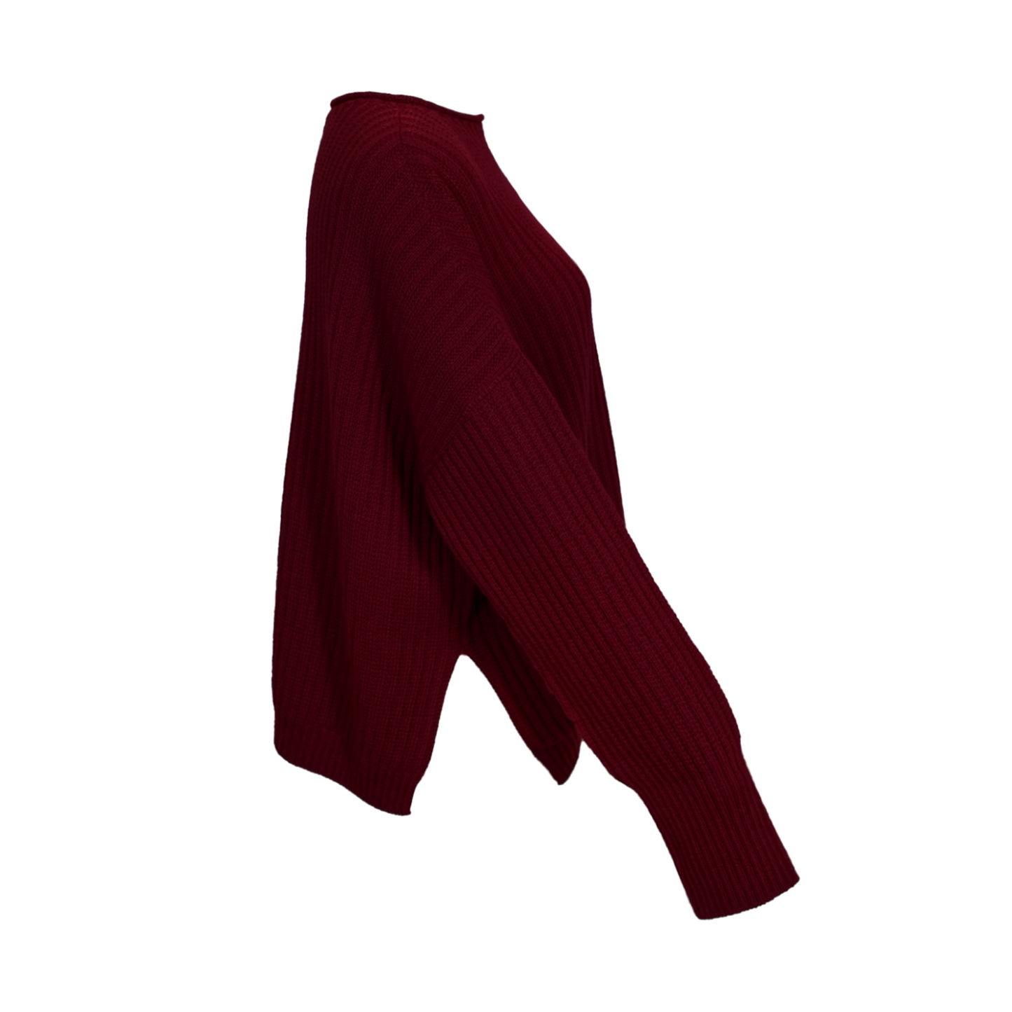 Maroon sweater on a white background