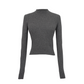 Val rib knit long sleeve - Charcoal