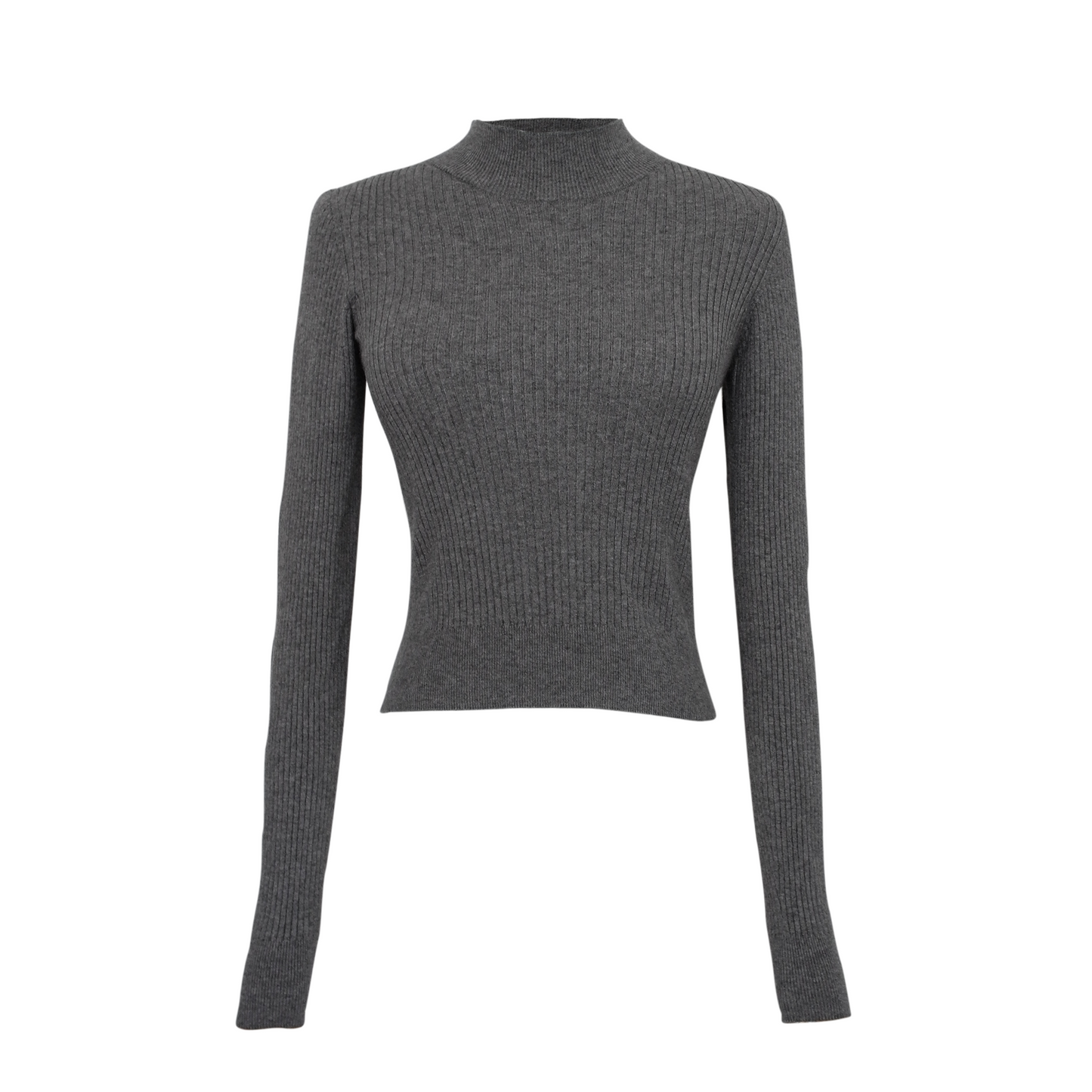Val rib knit long sleeve - Charcoal