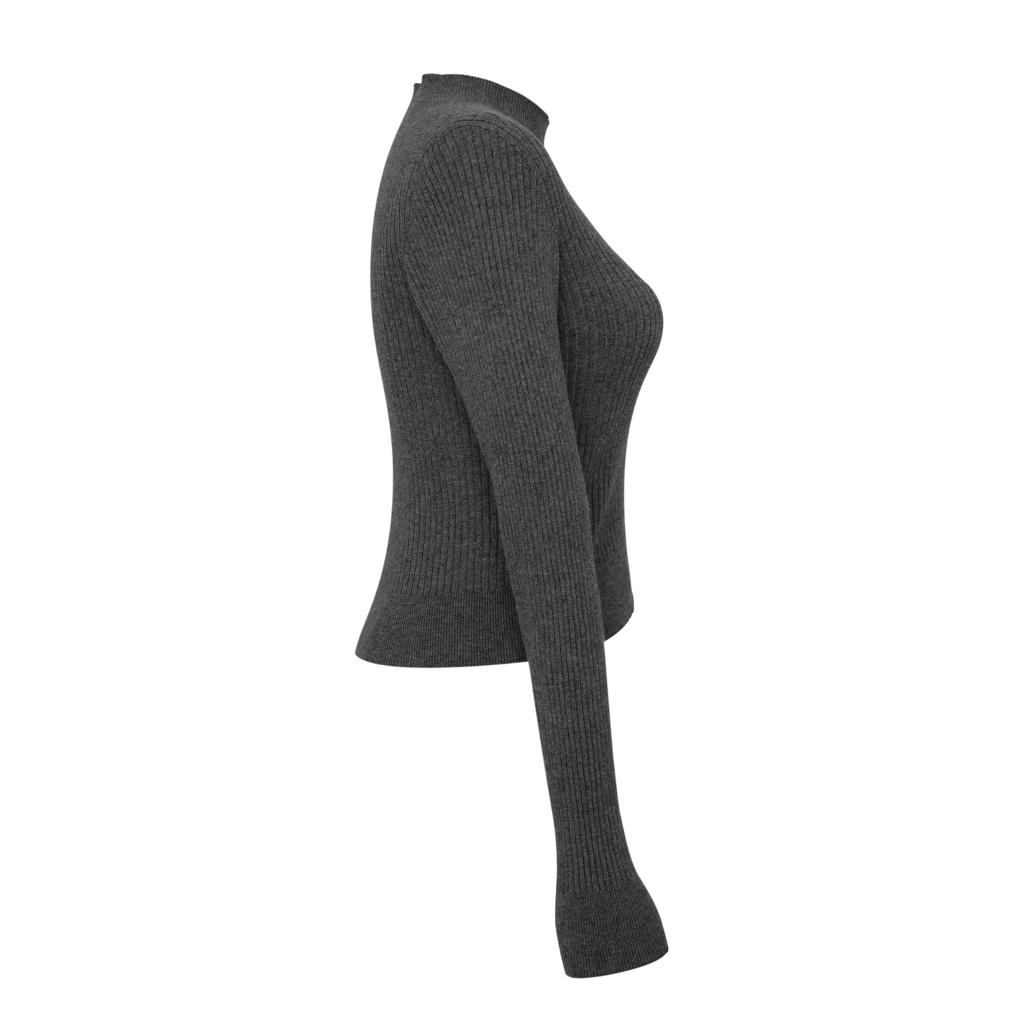 Val rib knit long sleeve - Charcoal