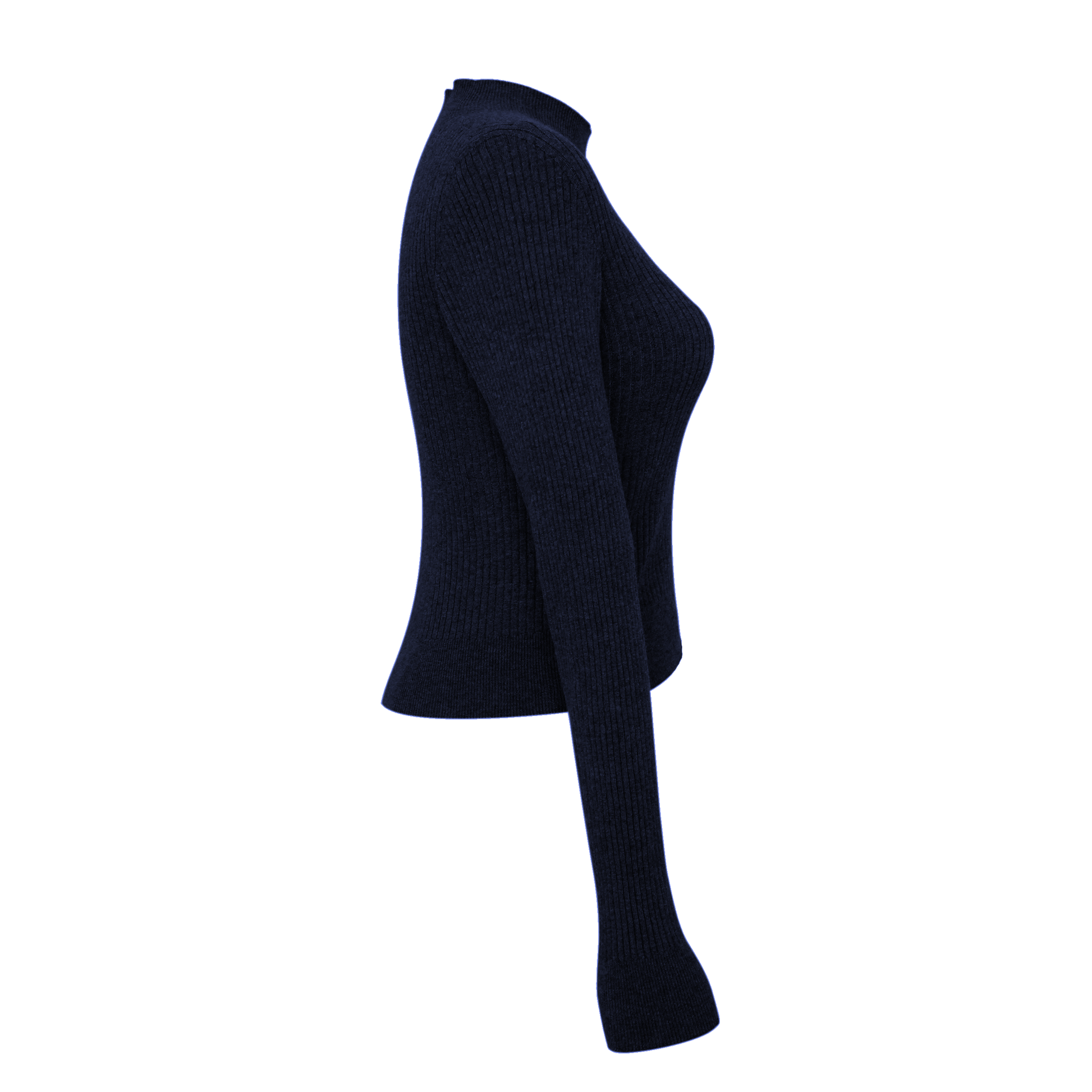 Navy blue sweater on a white background