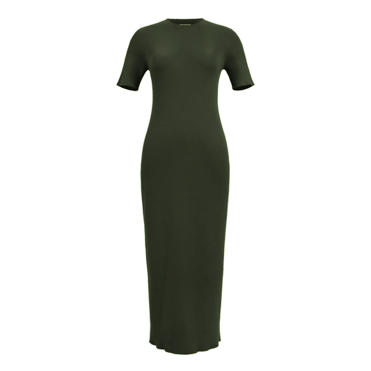 Green dress on a white background