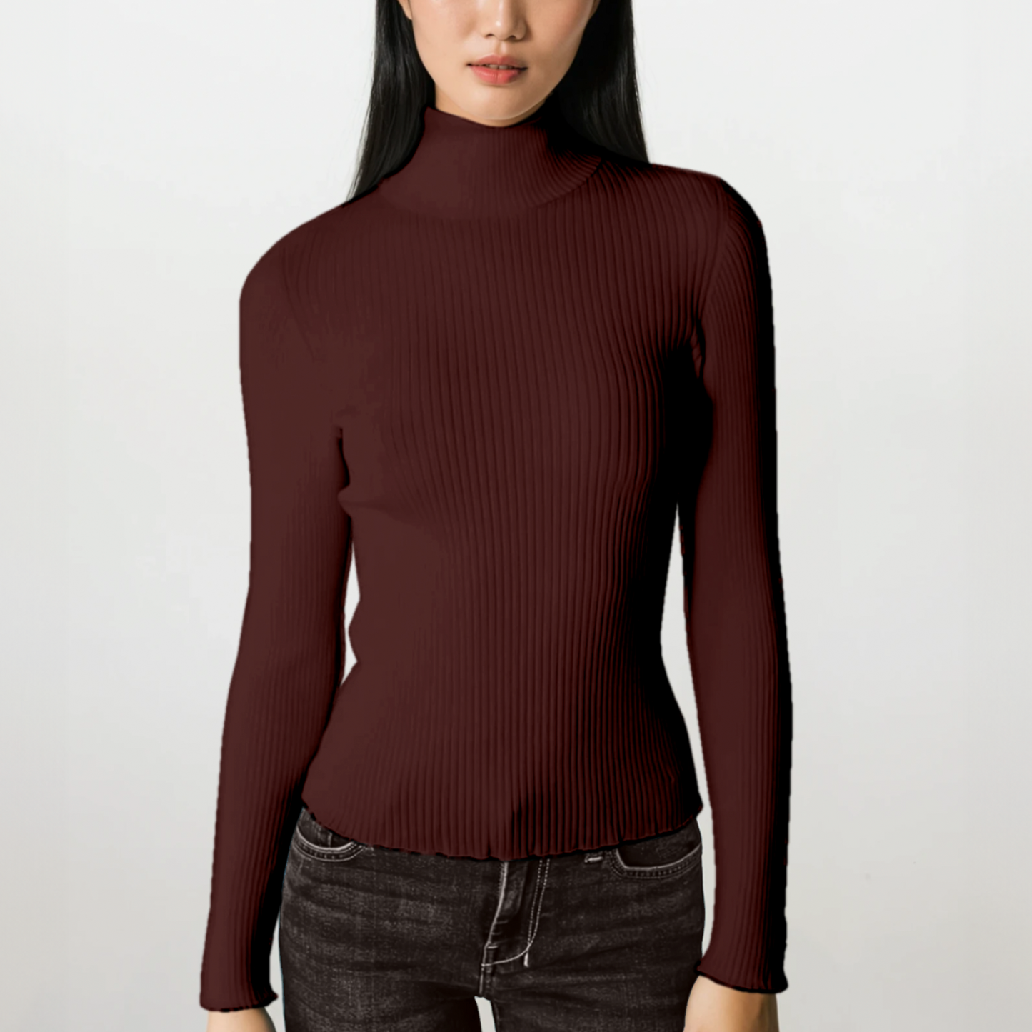 Ines stretch turtleneck - Oxblood