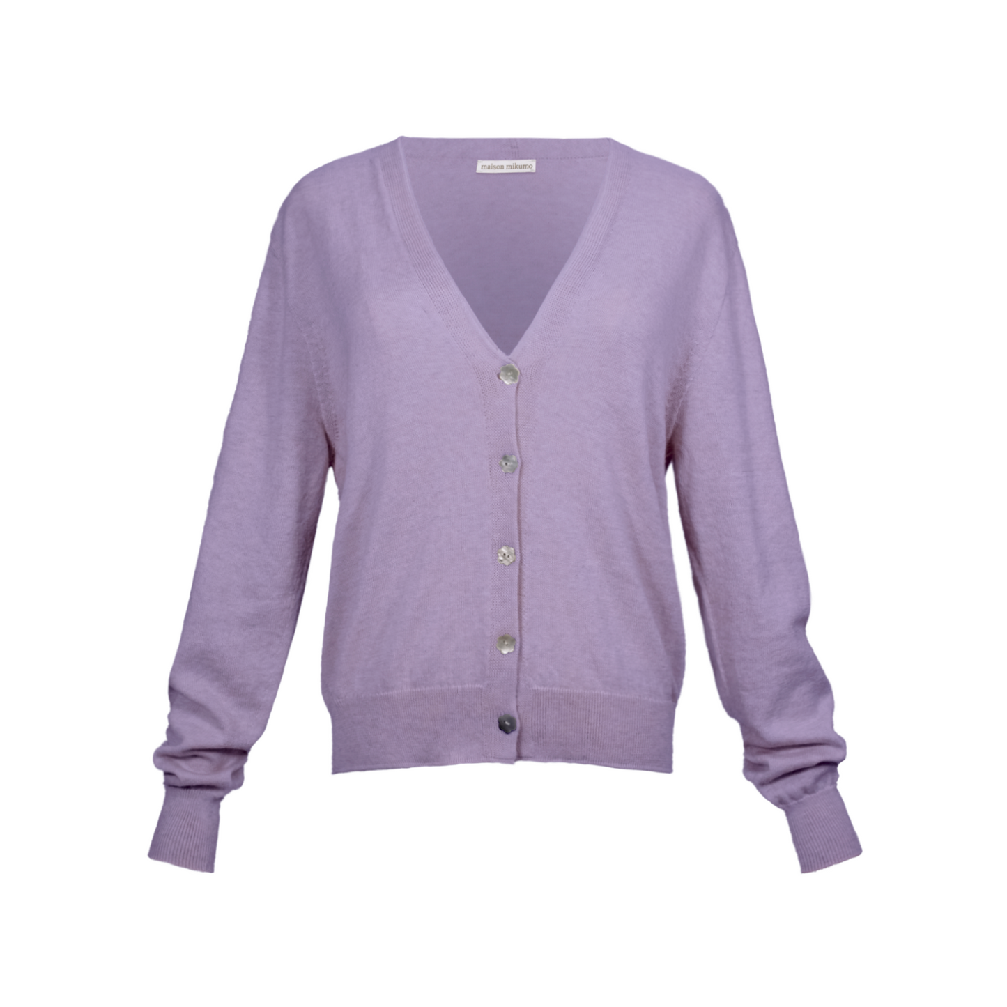 Purple cardigan on a white background