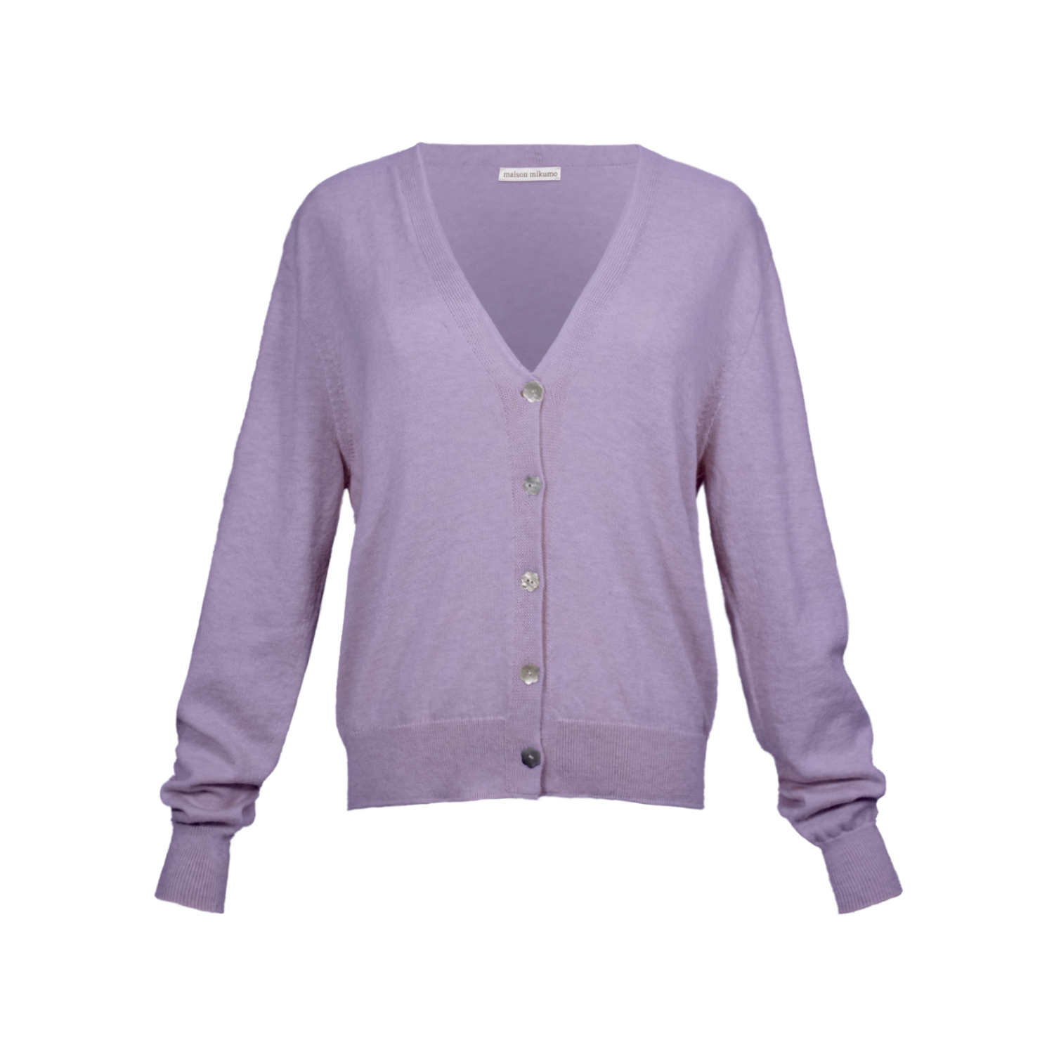 Purple cardigan on a white background