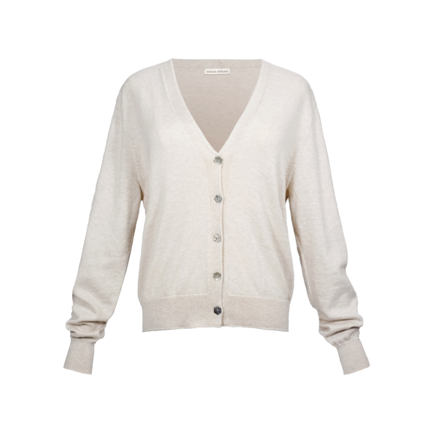 Beige cardigan on a white background