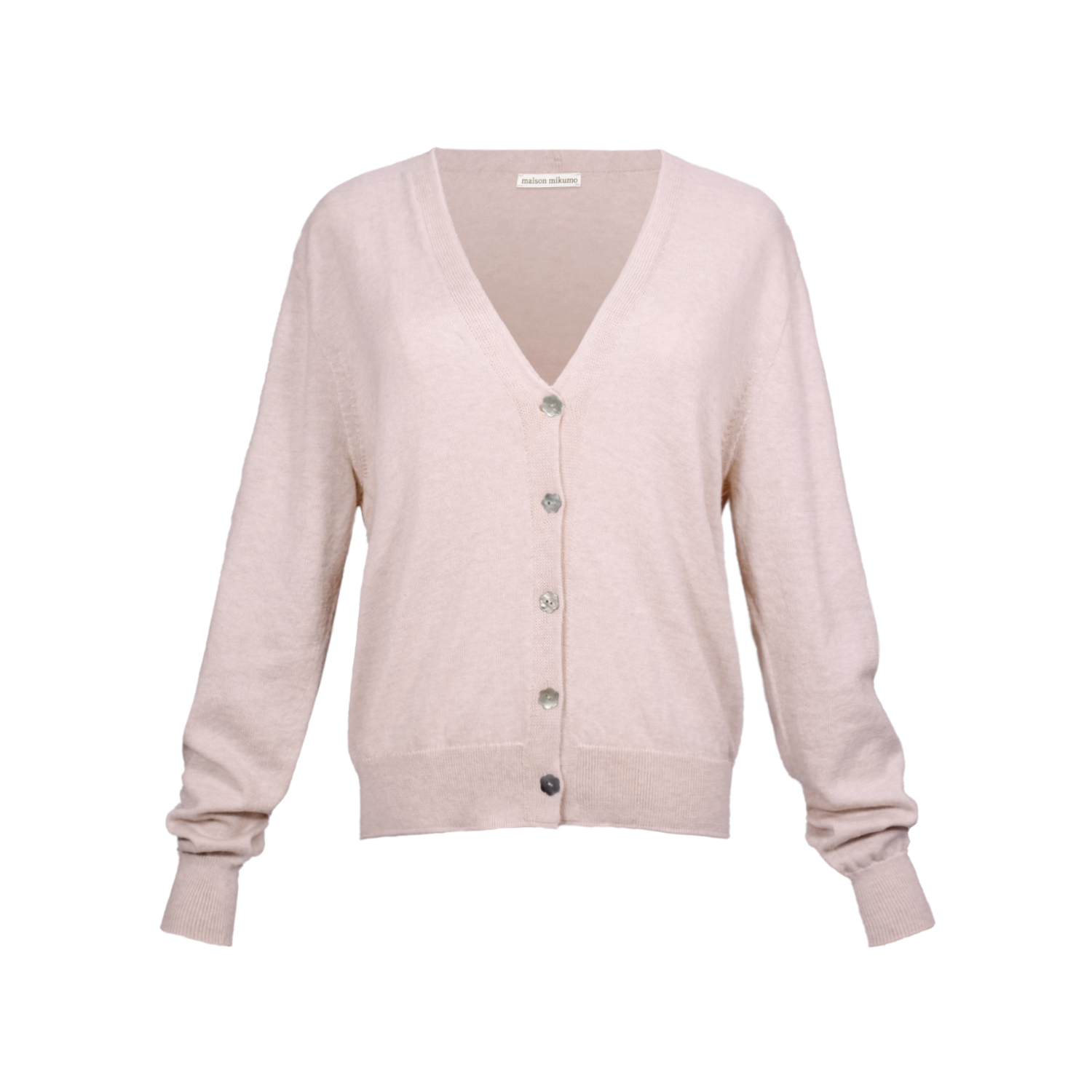 Beige pink cardigan on a white background