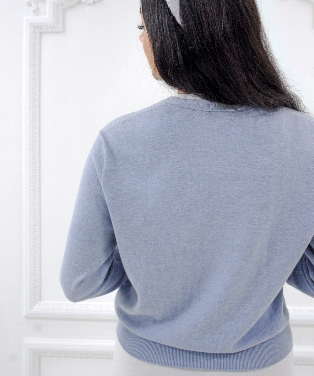 Jasmin 100% cotton cardigan - Cielo