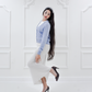 Jasmin 100% cotton cardigan - Cielo