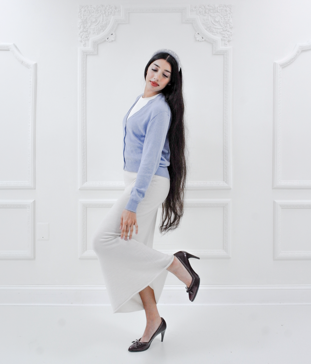 Jasmin 100% cotton cardigan - Cielo
